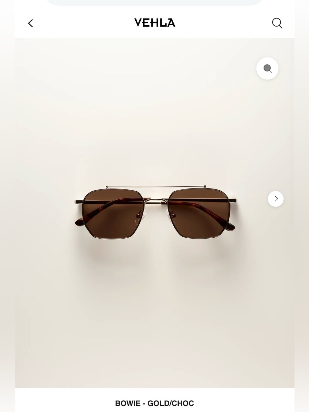 VEHLA Brown Lens Metal Frame Sunglasses - Brand New